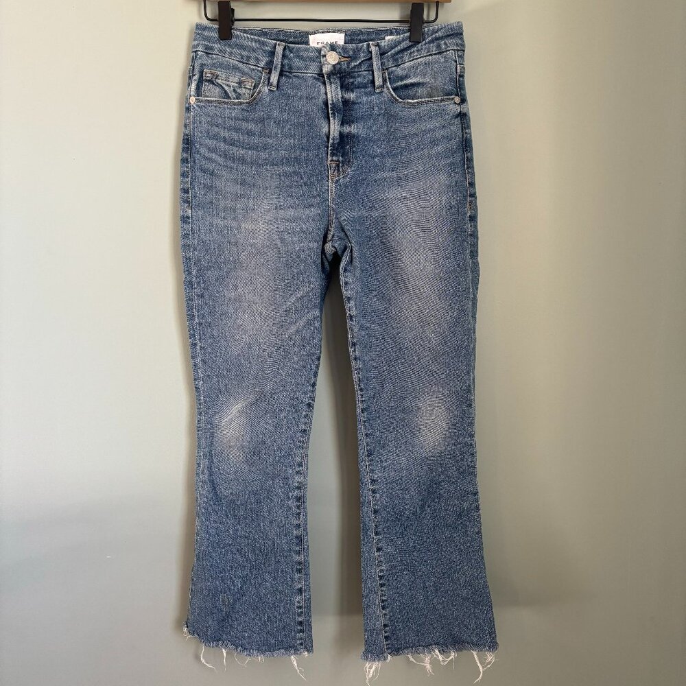Frame Le Crop Mini Boot Raw Flare Hem Size 28